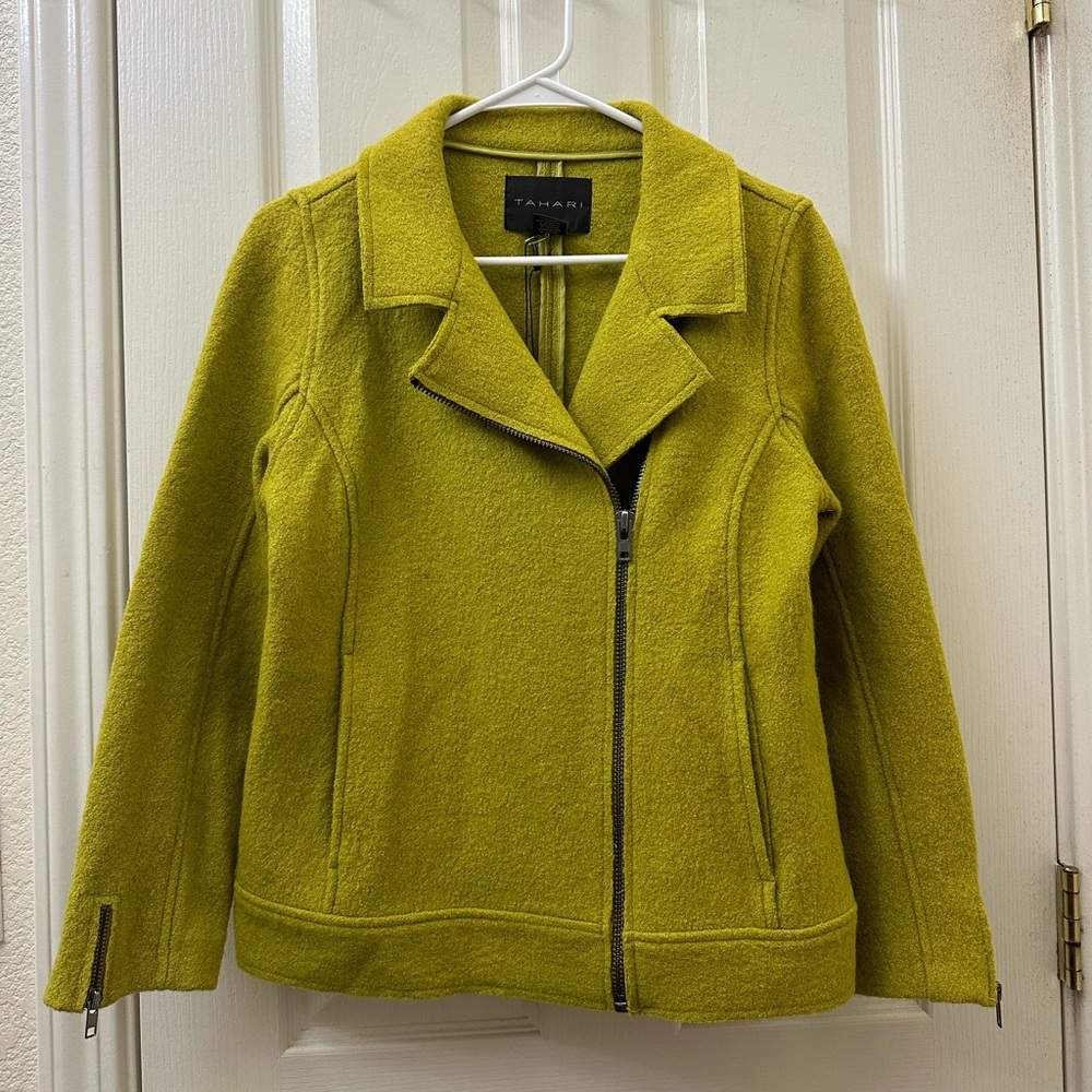 Tahari chartreuse jacket